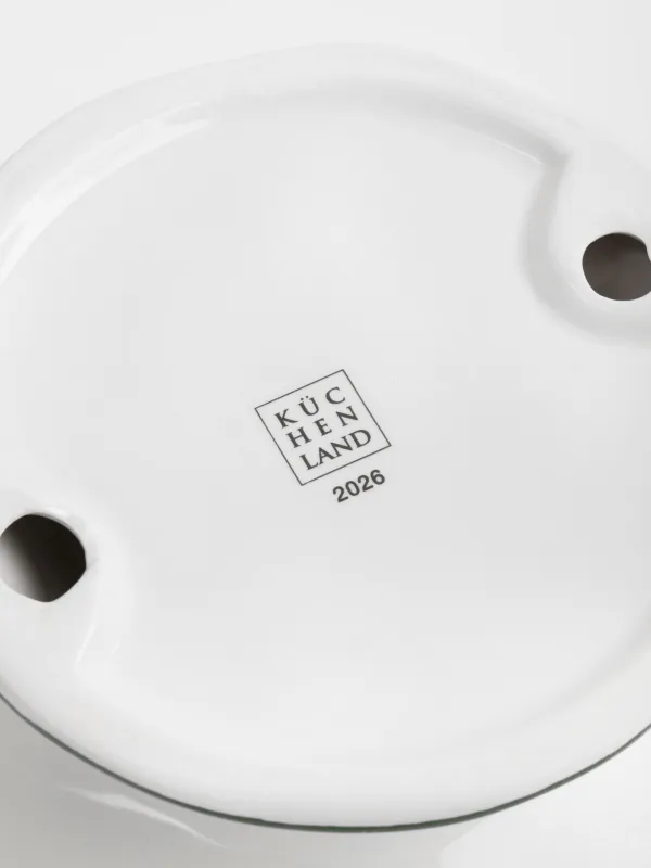 Ваза для фруктов, 27x12 см, на ножке, керамика, Лошадка, Сhristmas green, image-4