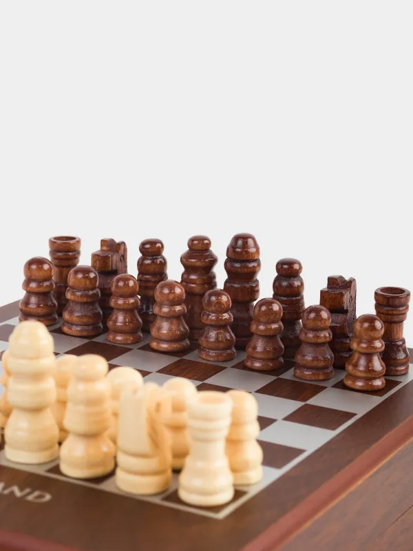 Набор настольных игр, 17х15 см, карты/кости/шахматы, дерево/пластик, Sabal, image-7