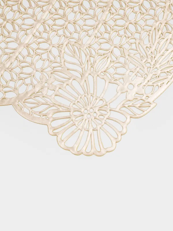 Салфетка под приборы, 38х38 см, ПВХ, фигурная, золотистая, Тыква, Azhur form, image-3