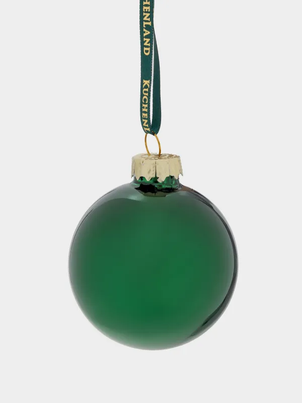 Набор елочных игрушек, 4 см, 8 шт, стекло, зеленый, Шар, Ball sparkle, image-1