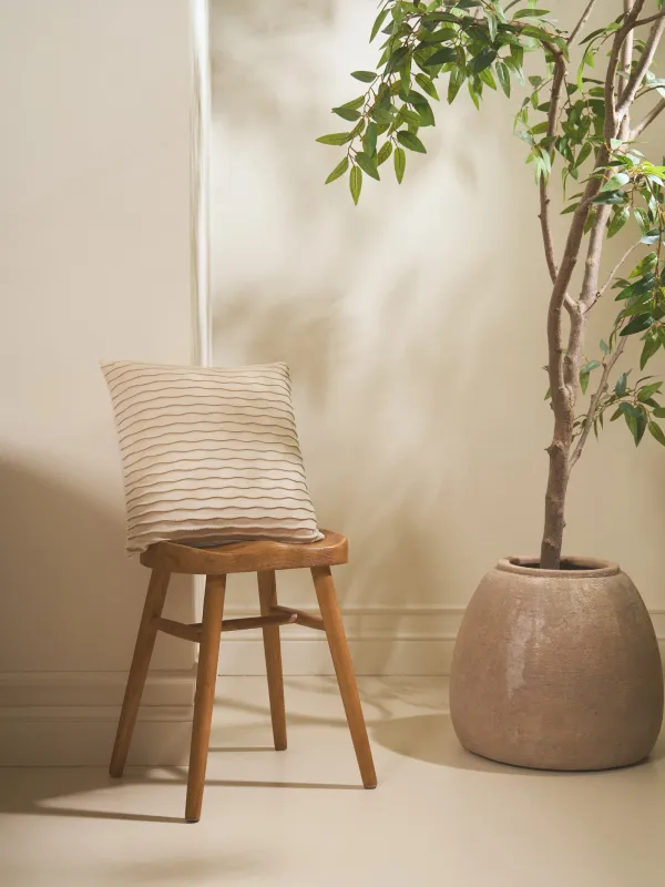 Подушка декоративная, 43х43 см, вельвет, молочно-серебристая, Волны, Abstract, image-7