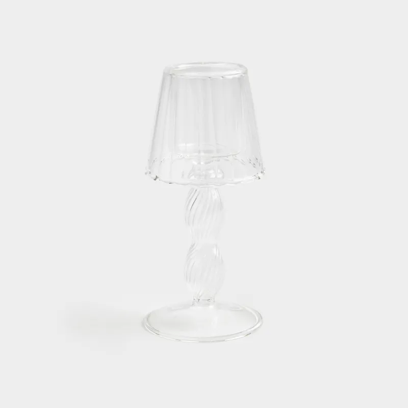 Подсвечник, 17 см, для чайной свечи, на ножке, стекло Б, Торшер, Clear