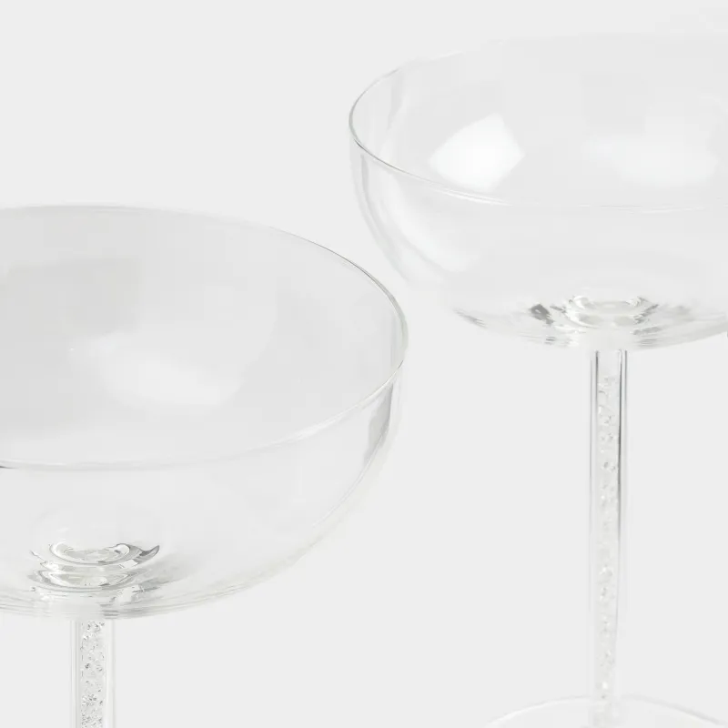 Бокал-креманка для шампанского, 300 мл, 2 шт, стекло/стразы, Crystal shine, image-1