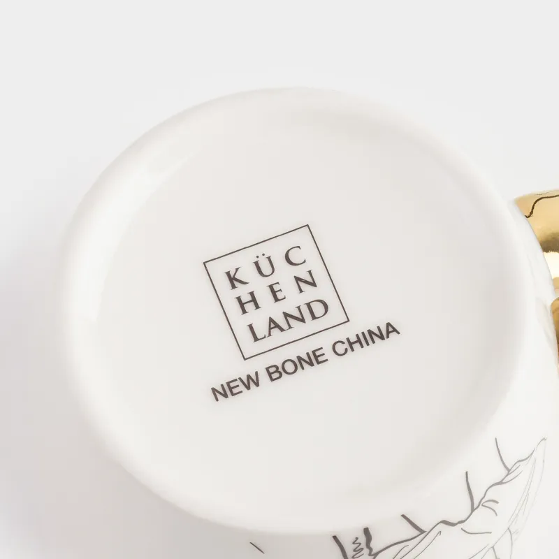 Кружка, 350 мл, фарфор N, бело-золотистая, Мэрилин Монро, Girls, image-3