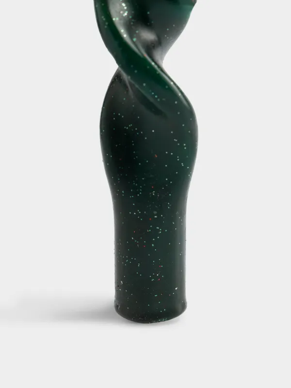 Свеча, 25 см, тонкая, с блестками, Спираль, Spiral shape, image-2