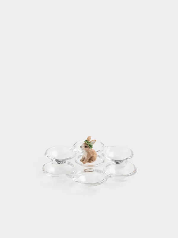Блюдо пасхальное, 18 см, 6 отделений, Кролик, Clear figure, image-2