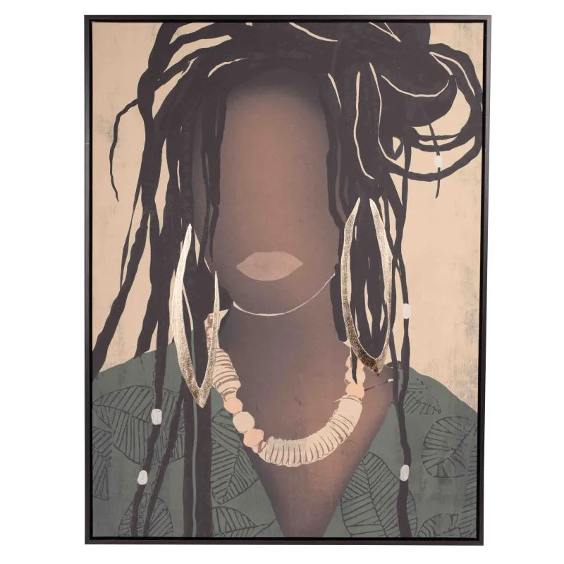 Картина в раме, 75х100 см, холст, Девушка с золотистыми серьгами, Abstract, image-0