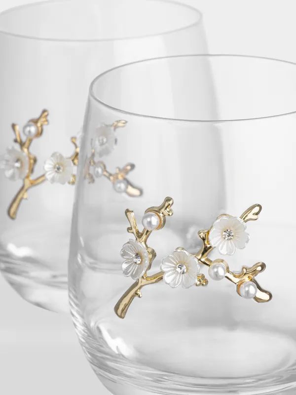 Стакан, 10 см, 340 мл, 2 шт, стекло/металл, Цветы, Lux elements, image-3