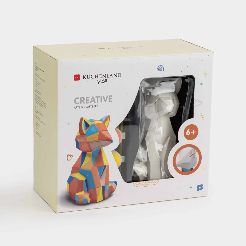 Набор для творчества, 1 пр, роспись, гипс, Графичная лиса, Creative