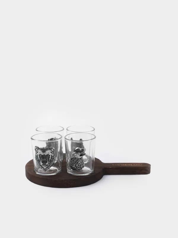 Стопка для водки, 4 шт, на подставке, Lux elements decor, image-0