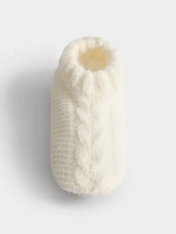 Тапочки-носки женские, шенилл/шерпа, Knitted soft, image-2