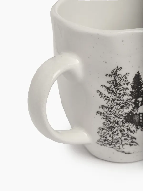 Кружка, 320 мл, Олень у дома в лесу, Crumple print, image-3