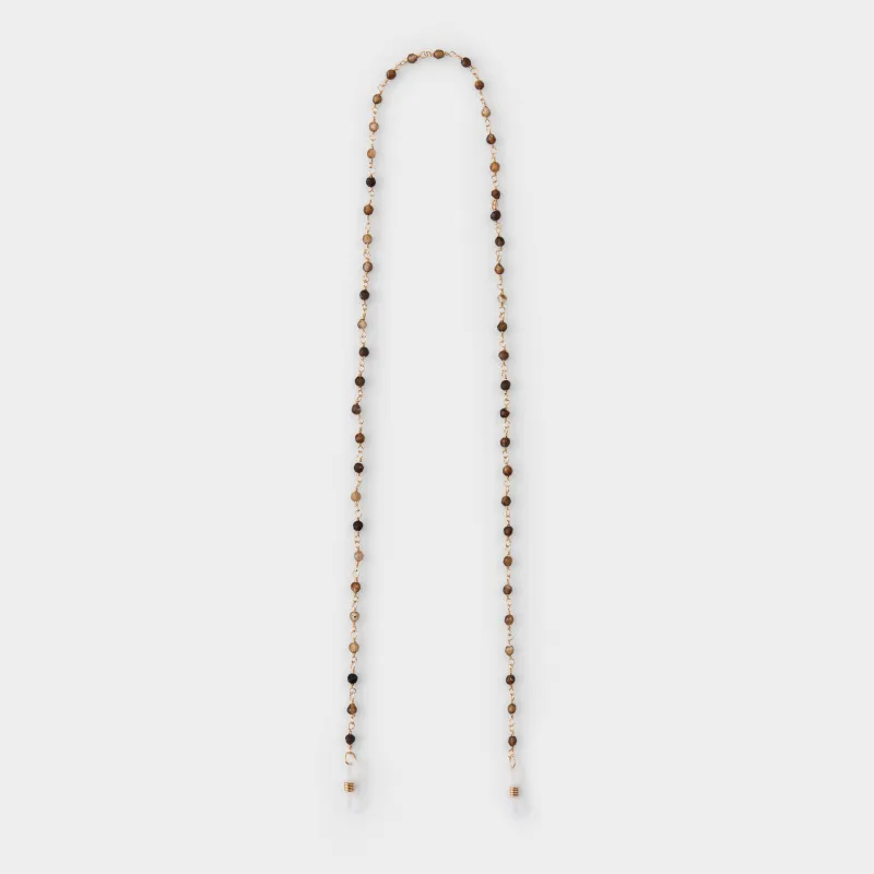 Цепочка для очков, 68 см, металл, янтарная, Бусины, Baroque