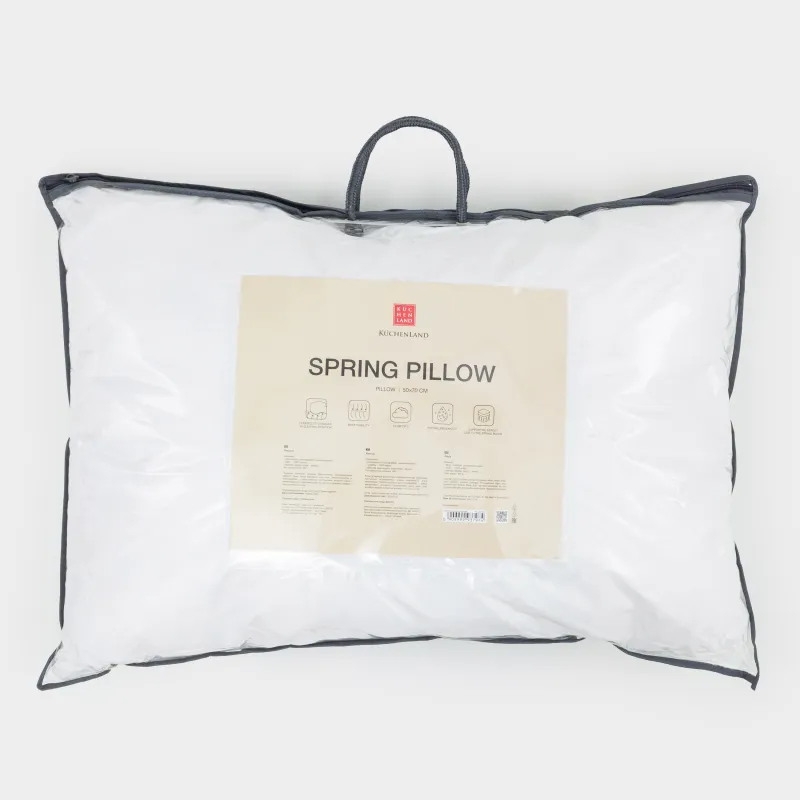 Подушка, 50х70 см, хлопок/холлофайбер/пенополиретан, Spring pillow, image-3