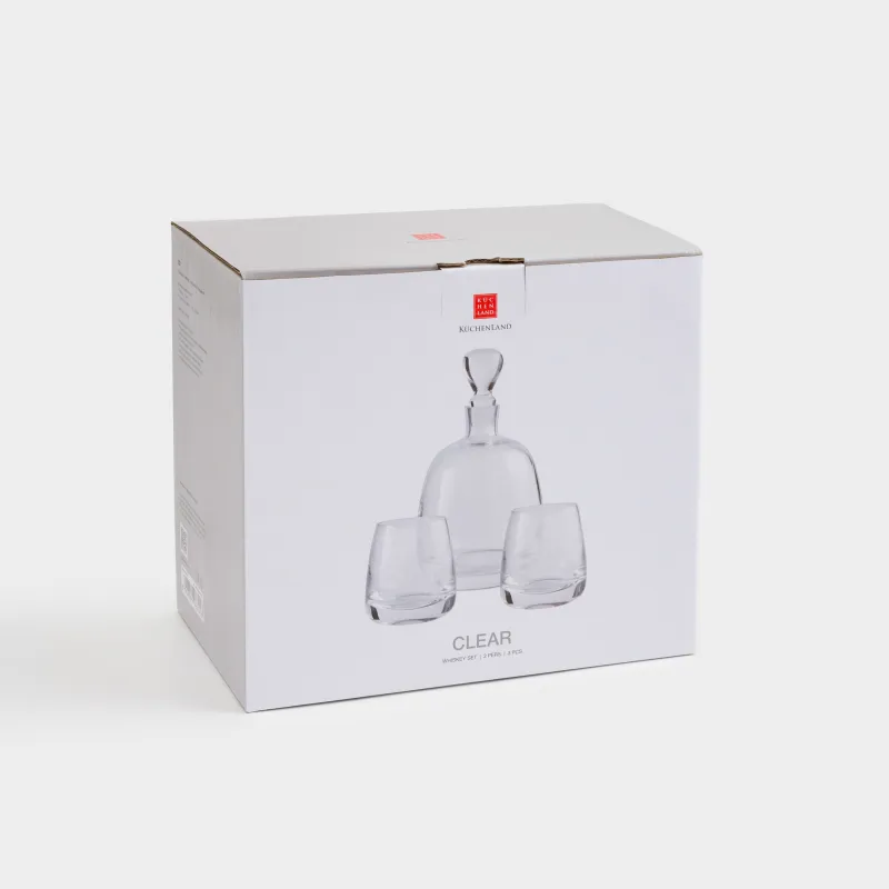 Набор для виски, 2 перс, 3 пр, графин/стаканы, стекло, Clear, image-6