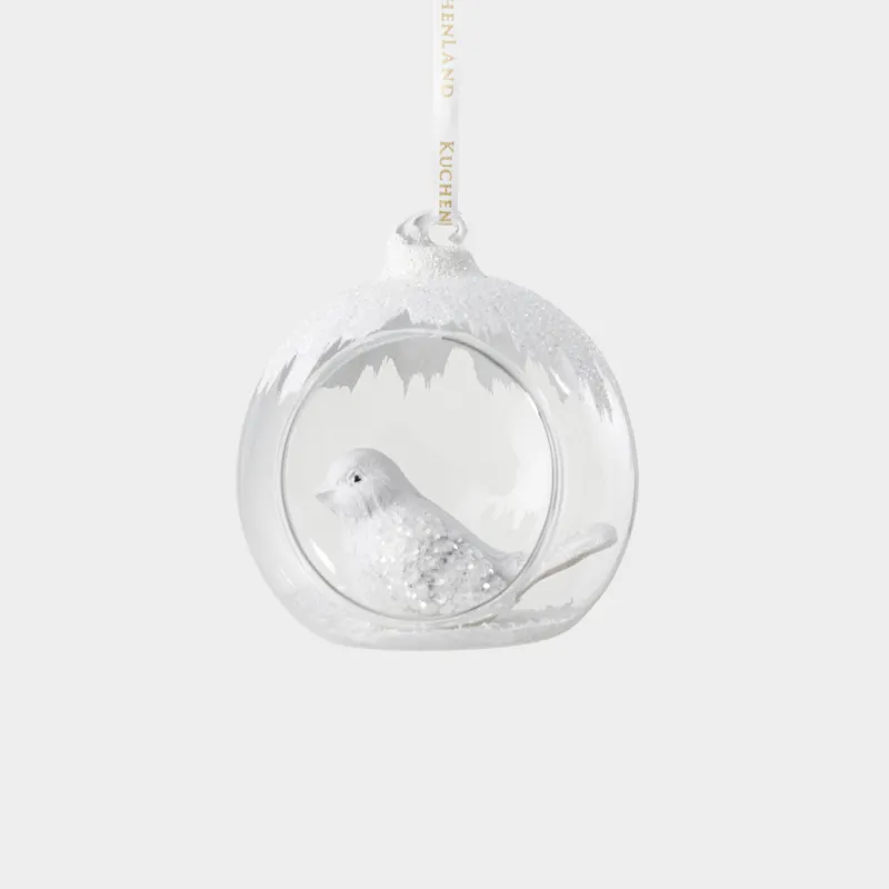 Игрушка елочная, 8 см, стекло/полирезин, Птичка, Ball shape