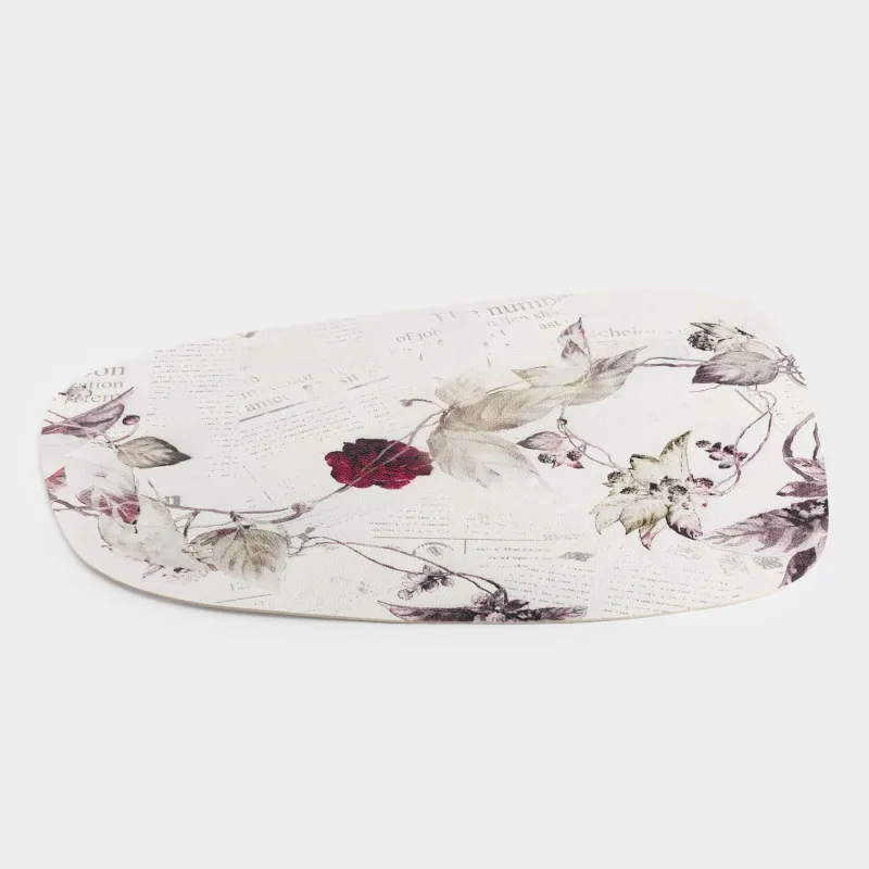 Салфетка под приборы, 33x45 см, ПВХ, фигурная, молочная, Ветвь розы, Rock print, image-1