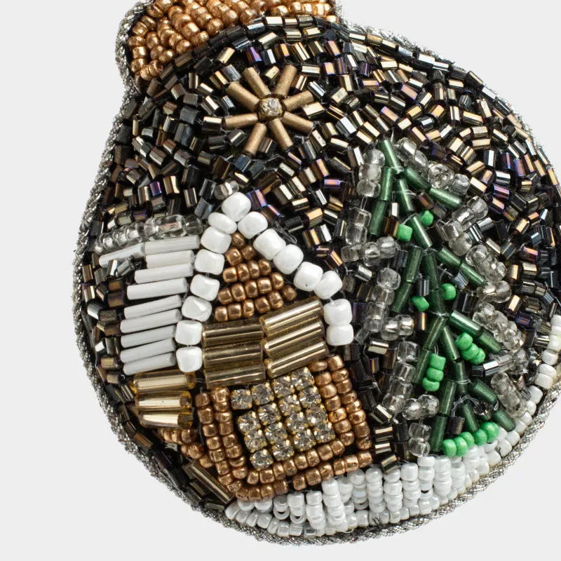 Игрушка елочная, 10 см, бисер/полифилл, Домик в снегу, Beads figure, image-3