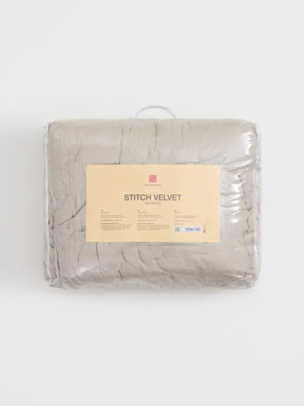 Покрывало, 220х240 см, вельвет, песочное, Stitch velvet, image-6