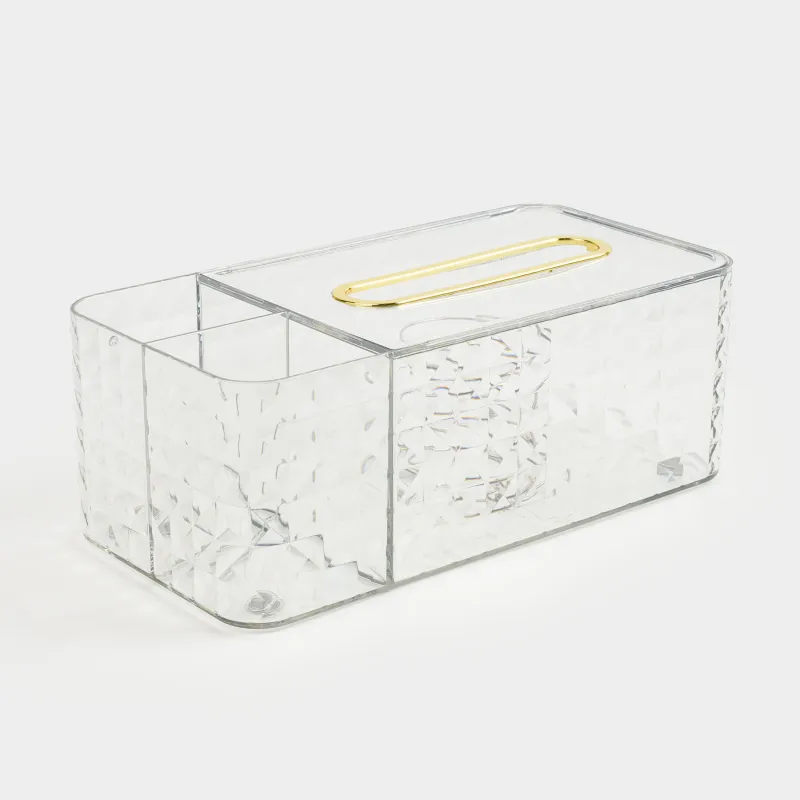 Бокс для бумажных салфеток, 24х12 см, с органайзером, с пружиной, пластик/металл, Kandy, image-1