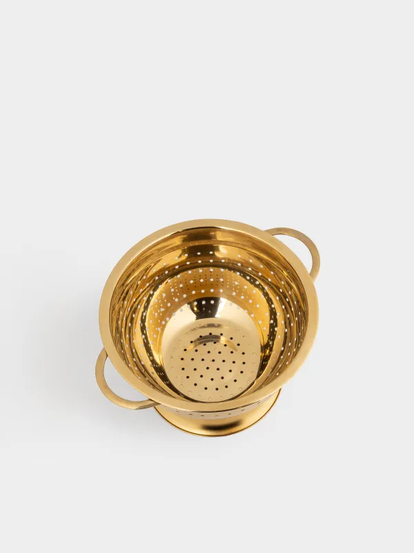 Дуршлаг, 18 см, с ручками, Classic gold, image-4