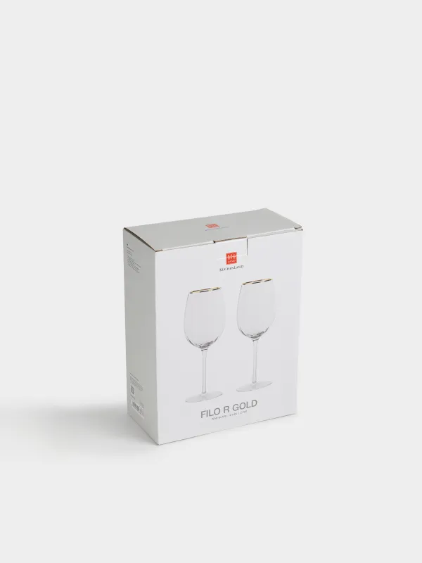 Бокал для вина, 2 шт, с золотистым кантом, Filo R gold, image-4