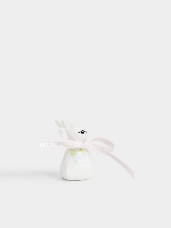 Статуэтка, 5 см, керамика D, молочная, Кролик с цветами, Rabbit bloome, image-3