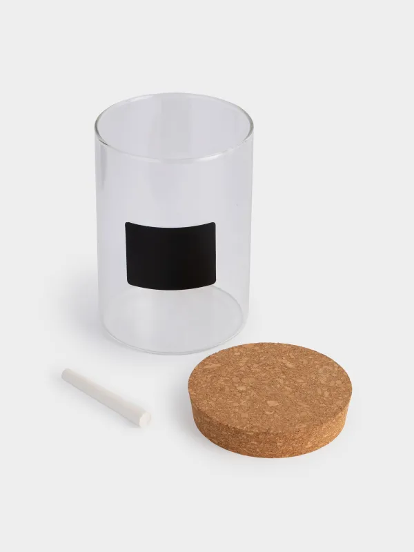 Банка для сыпучих продуктов, 800 мл, 2 шт, Clear cork, image-3