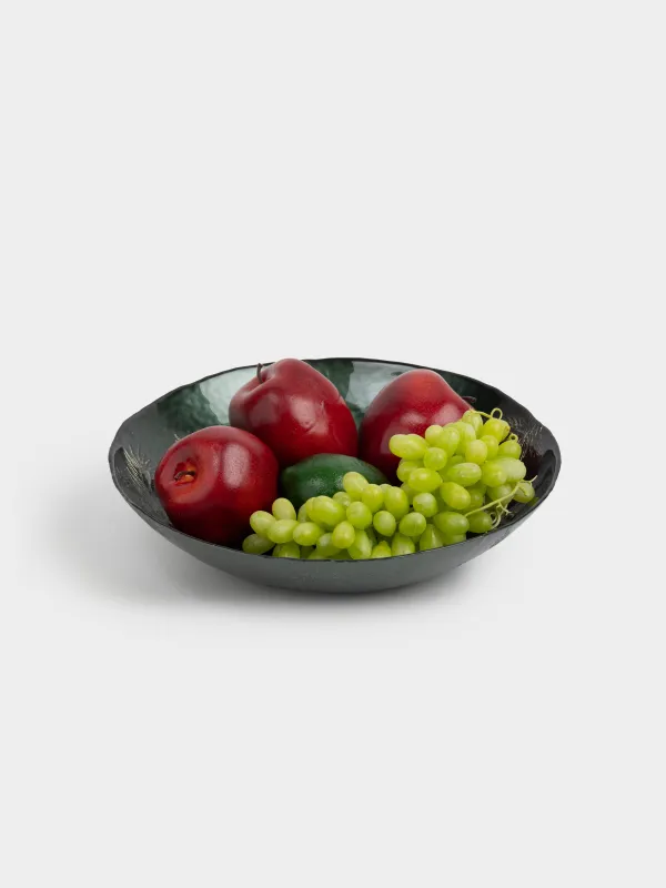 Ваза для фруктов, 30х7 см, стекло, зеленая, Еловая ветка, Winter delice, image-4