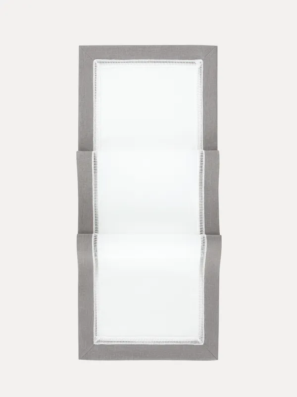 Дорожка настольная, 40х160 см, полиэстер, бело-серая, Milky way, image-0