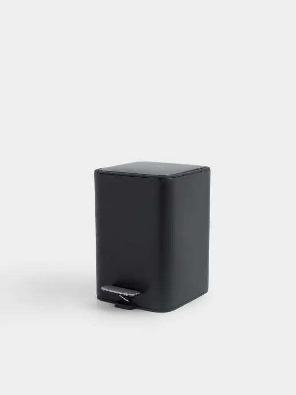 Емкость для мусора, 5 л, с педалью,Total black, image-0