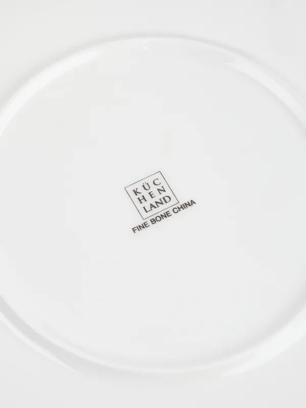 Тарелка обеденная, 28 см, фарфор F, белая, с золотистым кантом, Цветок, Peony gold, image-3