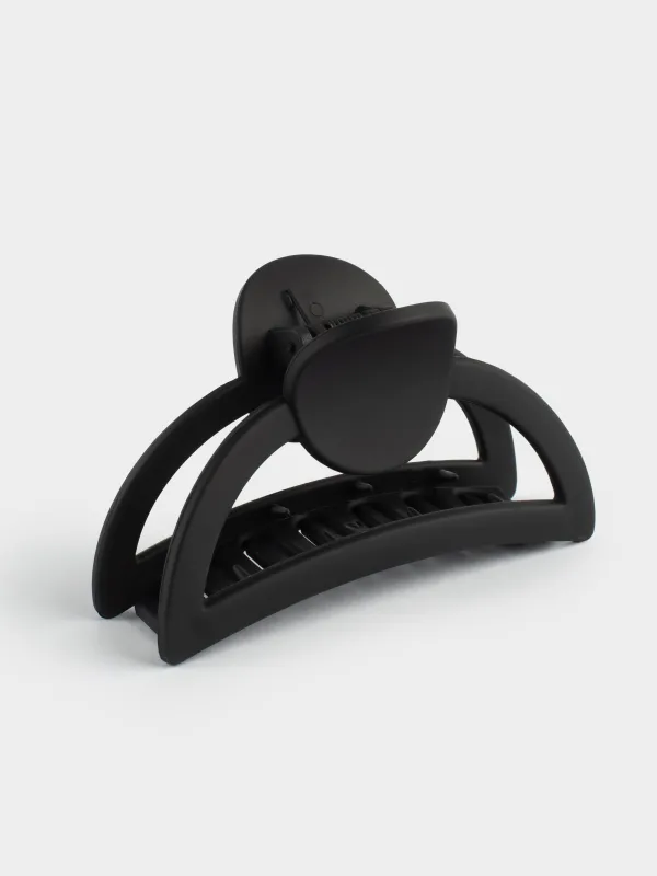 Заколка для волос, 9 см, пластик, черная, Крабик, Basic, image-0