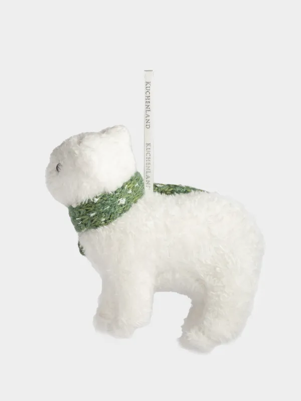 Игрушка елочная, 12 см, мягкая, полиэстер, Белый медведь, Figure cute, image-1