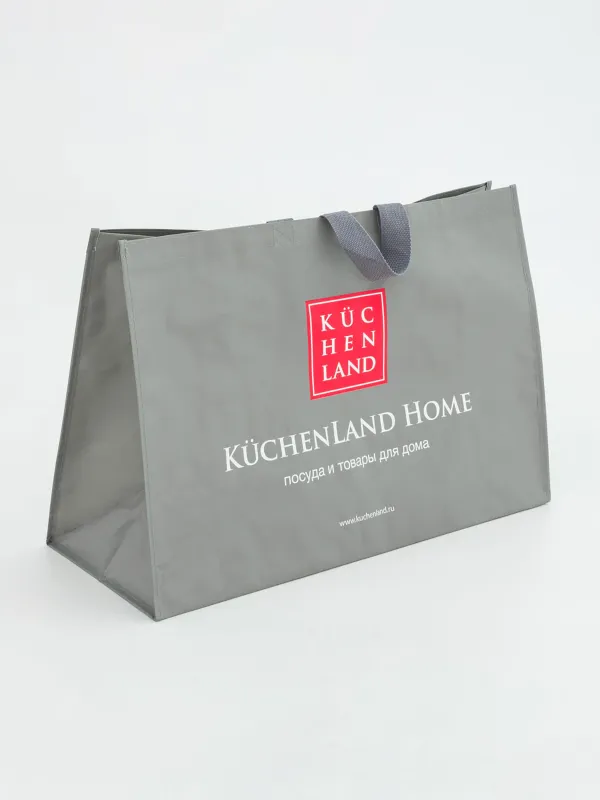Сумка-шоппер, 60х40 см, серая, Kuchenland, image-0