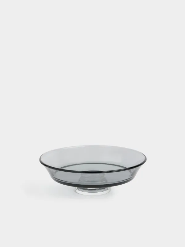 Блюдо на ножке, 20х7 см, Clear grey, image-1