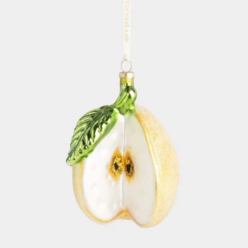 Игрушка елочная, 8 см, стекло, желтая, Груша, Fruits