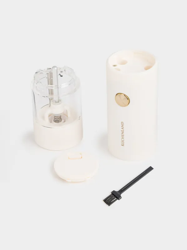 Мельница для специй, 20 см, 2 шт, электрическая, на подставке, пластик, молочная, Liberica light, image-3