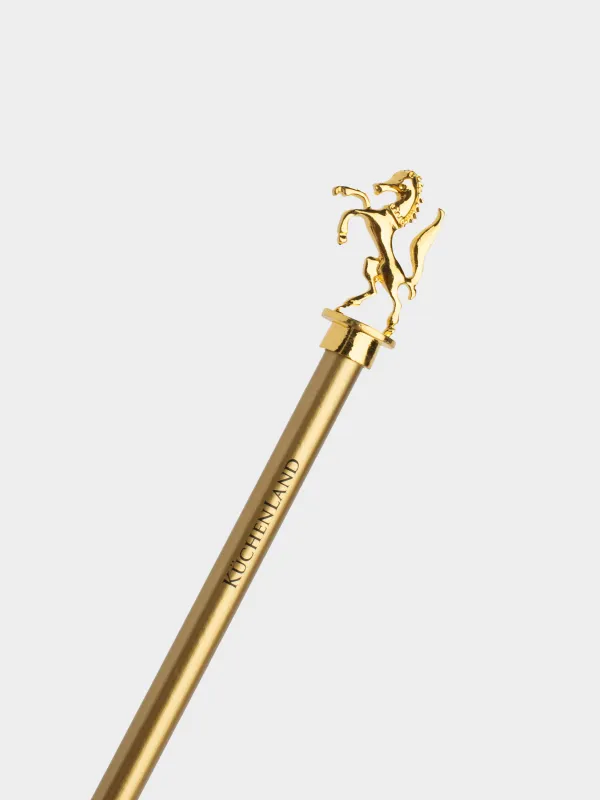 Карандаш, 18 см, чернографитный, с фигуркой, золотистый, Конь, Draw figure, image-2