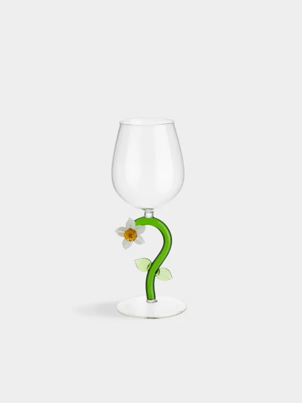Бокал для вина, 290 мл, стекло Б, зеленая ножка, Нарцисс, Shape, image-0