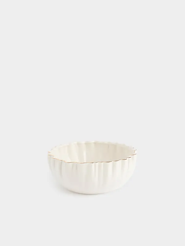 Салатник, 19х8 см, Мятый эффект, Crumple gold, image-0