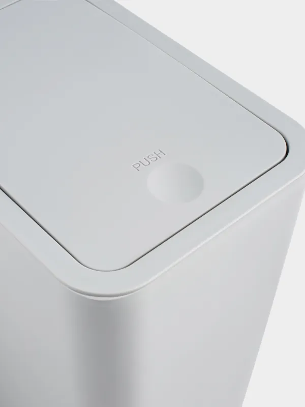 Ведро для мусора, 12 л, с кнопкой для открывания крышки, пластик, серое, Push new, image-5