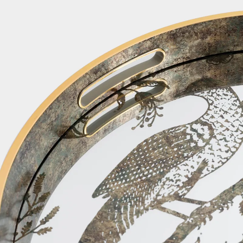 Поднос, 36 см, пластик/стекло, круглый, зеркальный, Птица, Bluebird, image-7