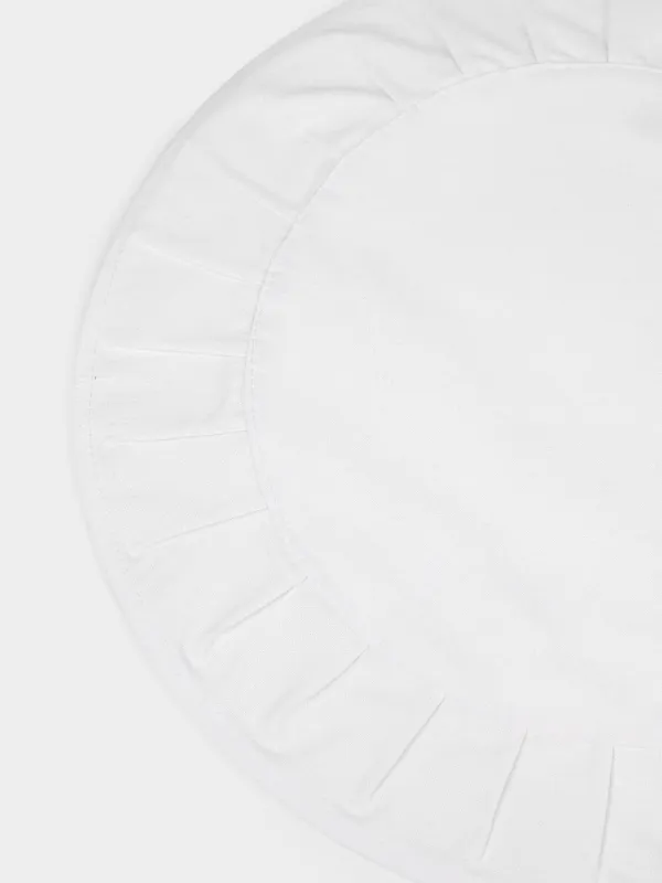 Салфетка под приборы, 38 см, хлопок, круглая, молочная, Волнистые края, Color wavy, image-2