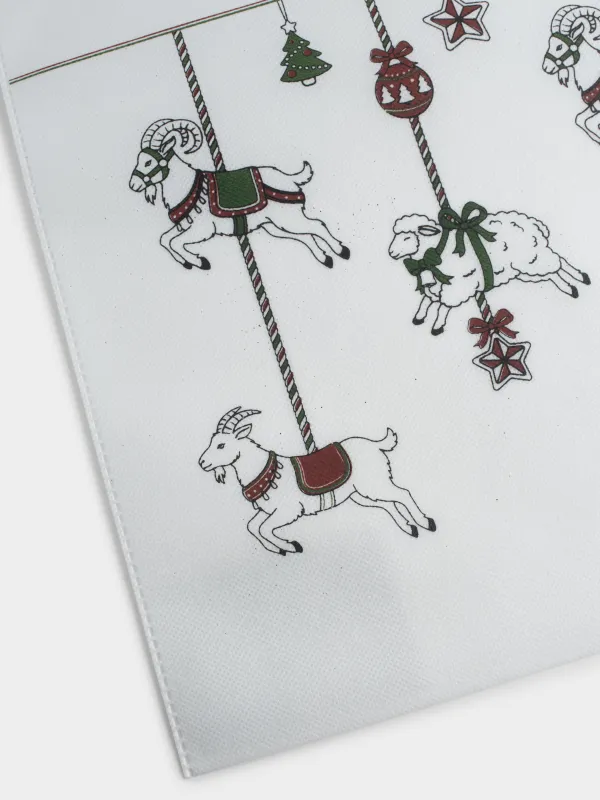 Мешок подарочный, 30х45 см, с завязками, Карусель, Christmas lamb, image-1