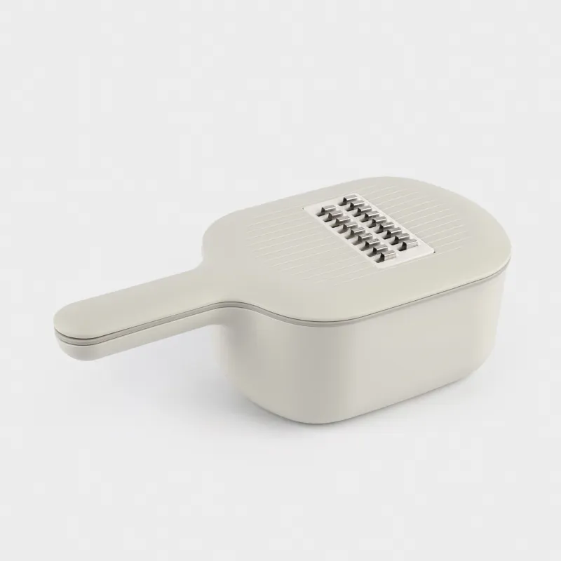 Терка, 29х14 см, 4 насадки, с контейнером, с ручкой, пластик/сталь, серая, Matto