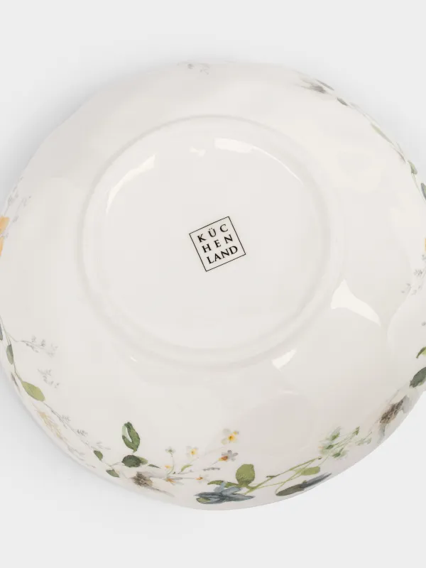 Салатник, 17х6 см, 600 мл, керамика D, белый, Кролик с цветами, Natural Easter, image-4