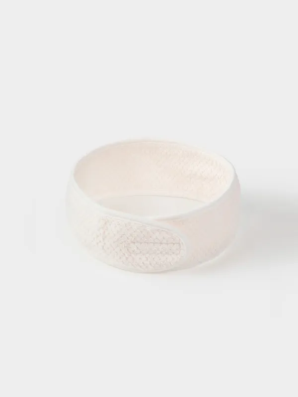 Повязка для волос, 56x9 см, флис, на липучке, молочная, Ratine, image-1