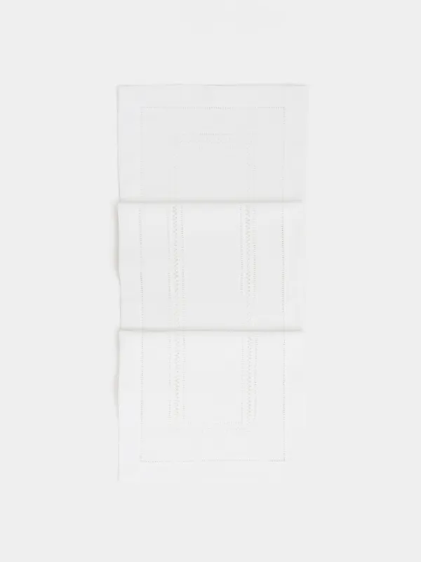 Дорожка настольная, 40х160 см, полиэстер, белая, Hemstitch, image-0