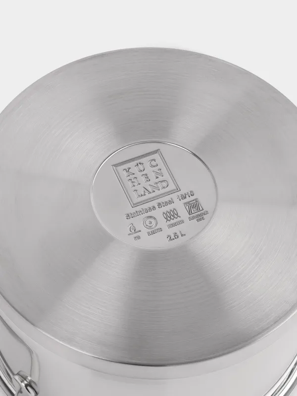 Кастрюля, 18 см, 2,5 л, с крышкой, сталь/стекло Б, Silver Stone, image-7